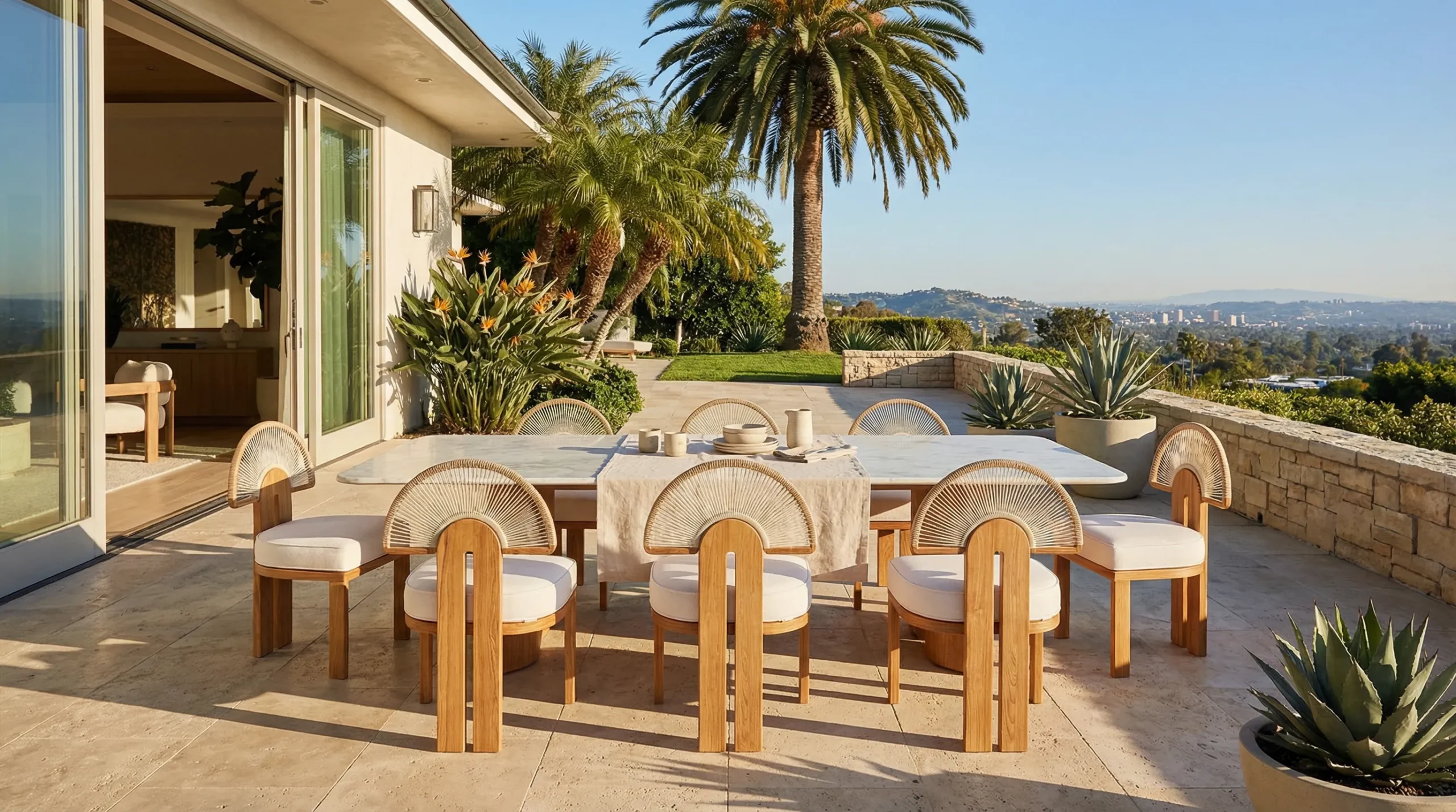 Iroko wood mediterranean style dining chair