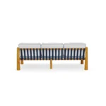 Amalfi Sofa by Mediterrazza – Outdoor Sofa in Iroko Wood, Fabric, Cord. Rear view revealing refined construction and distinctive backrest design.