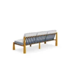 Amalfi Sofa Outdoor Sofa by Mediterrazza. Back angle view showcasing premium Iroko Wood, Fabric, Cord finishes and outdoor-grade durability.