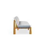 Amalfi Sofa – Outdoor Sofa in Iroko Wood, Fabric, Cord by Mediterrazza. Side profile highlighting elegant proportions and artisanal craftsmanship.