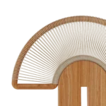 Antibes Dining Chair Outdoor Dining Chair detail by Mediterrazza. Material close-up of Iroko Wood, Textile, Cord, embodying Mediterranean outdoor luxury.