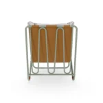 Bandol Armchair by Mediterrazza – Outdoor Armchair in Lacquered Metal, Fabric, Leather. Rear view revealing refined construction and distinctive backrest design.