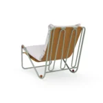 Bandol Armchair Outdoor Armchair by Mediterrazza. Back angle view showcasing premium Lacquered Metal, Fabric, Leather finishes and outdoor-grade durability.