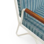 Banús Dining Chair by Mediterrazza – close-up of Lacquered Metal, Fabric, Cord craftsmanship. Luxury Outdoor Dining Chair detail shot highlighting artisanal cord and frame quality.
