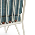 Banús Dining Chair Outdoor Dining Chair detail by Mediterrazza. Material close-up of Lacquered Metal, Fabric, Cord, embodying Mediterranean outdoor luxury.