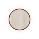 Bari table by Mediterrazza, outdoor side table in iroko wood with inlaid travertine top, bohemian design and vintage-inspired silhouette.