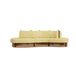 Camogli Sofa – luxury Outdoor Sofa in Lacquered Metal, Fabric by Mediterrazza. Front view showcasing sculptural silhouette and handcrafted Mediterranean design.