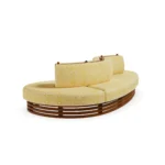 Camogli Sofa – Outdoor Sofa in Lacquered Metal, Fabric by Mediterrazza. Side profile highlighting elegant proportions and artisanal craftsmanship.