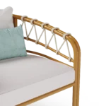 Cefalù Armchair Outdoor Armchair detail by Mediterrazza. Material close-up of Lacquered Metal, Fabric, Cord, embodying Mediterranean outdoor luxury.