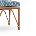 Corfu Dining Chair Outdoor Dining Chair detail by Mediterrazza. Material close-up of Iroko Wood, Fabric, Cord, embodying Mediterranean outdoor luxury.