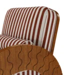 Luna Armchair Outdoor Armchair detail by Mediterrazza. Material close-up of Iroko Wood, Fabric, Cord, embodying Mediterranean outdoor luxury.