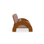 Luna Armchair – Outdoor Armchair in Iroko Wood, Fabric, Cord by Mediterrazza. Side profile highlighting elegant proportions and artisanal craftsmanship.