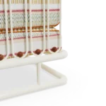 Manarola Armchair by Mediterrazza – close-up of Iroko Wood, Fabric, Cord craftsmanship. Luxury Outdoor Armchair detail shot highlighting artisanal cord and frame quality.