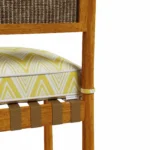 Olbia Bar Chair by Mediterrazza – close-up of Iroko Wood, Fabric, Cord craftsmanship. Luxury Outdoor Bar Chair detail shot highlighting artisanal cord and frame quality.