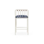 Ostuni Bar Chair by Mediterrazza – Outdoor Bar Chair in Lacquered Metal, Fabric, Cord. Rear view revealing refined construction and distinctive backrest design.