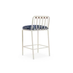 Ostuni Bar Chair Outdoor Bar Chair by Mediterrazza. Back angle view showcasing premium Lacquered Metal, Fabric, Cord finishes and outdoor-grade durability.