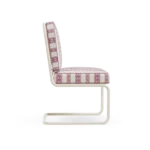 Ostuni Dining Chair – Outdoor Dining Chair in Lacquered Metal, Fabric, Cord by Mediterrazza. Side profile highlighting elegant proportions and artisanal craftsmanship.