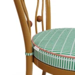 Polignano Dining Chair Outdoor Dining Chair detail by Mediterrazza. Material close-up of Iroko Wood, Fabric, Cord, embodying Mediterranean outdoor luxury.