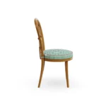Polignano Dining Chair – Outdoor Dining Chair in Iroko Wood, Fabric, Cord by Mediterrazza. Side profile highlighting elegant proportions and artisanal craftsmanship.