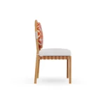 Portofino Dining Chair – Outdoor Dining Chair in Iroko Wood, Fabric, Cord by Mediterrazza. Side profile highlighting elegant proportions and artisanal craftsmanship.