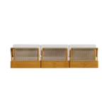 Ramatuelle Sofa by Mediterrazza – Outdoor Sofa in Iroko Wood, Fabric, Cord. Rear view revealing refined construction and distinctive backrest design.