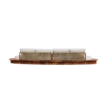 Sorrento Sofa by Mediterrazza – Outdoor Sofa in Iroko Wood, Fabric, Cord. Rear view revealing refined construction and distinctive backrest design.