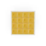 Tosalet side table by Mediterrazza in vibrant ceramic and metal, a minimalist luxury piece designed for terraces and poolside lounges.