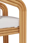 Tropea Bar Chair by Mediterrazza – close-up of Lacquered Metal, Fabric, Cord craftsmanship. Luxury Outdoor Bar Chair detail shot highlighting artisanal cord and frame quality.