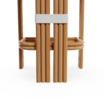 Tropea Bar Chair Outdoor Bar Chair detail by Mediterrazza. Material close-up of Lacquered Metal, Fabric, Cord, embodying Mediterranean outdoor luxury.