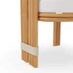 Tropea Dining Chair by Mediterrazza – close-up of Lacquered Metal, Fabric, Cord craftsmanship. Luxury Outdoor Dining Chair detail shot highlighting artisanal cord and frame quality.