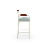 Valldemossa Bar Chair – Outdoor Bar Chair in Lacquered Metal, Synthetic Leather, Cord by Mediterrazza. Side profile highlighting elegant proportions and artisanal craftsmanship.