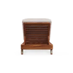 The back of the Valletta lounger, showing the solid wooden support and the elegant finish of the reclining structure.