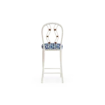 Vernazza Bar Chair by Mediterrazza – Outdoor Bar Chair in Iroko Wood, Fabric, Cord. Rear view revealing refined construction and distinctive backrest design.