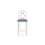 Vernazza Bar Chair – luxury Outdoor Bar Chair in Iroko Wood, Fabric, Cord by Mediterrazza. Front view showcasing sculptural silhouette and handcrafted Mediterranean design.
