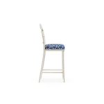 Vernazza Bar Chair – Outdoor Bar Chair in Iroko Wood, Fabric, Cord by Mediterrazza. Side profile highlighting elegant proportions and artisanal craftsmanship.