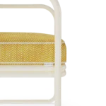 Zagaleta Dining Chair by Mediterrazza – close-up of Iroko Wood, Fabric, Cord craftsmanship. Luxury Outdoor Dining Chair detail shot highlighting artisanal cord and frame quality.