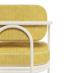 Zagaleta Dining Chair Outdoor Dining Chair detail by Mediterrazza. Material close-up of Iroko Wood, Fabric, Cord, embodying Mediterranean outdoor luxury.
