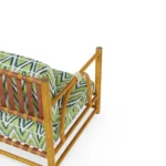 Comporta Sofa by Mediterrazza – close-up of Iroko Wood, Fabric, Leather craftsmanship. Luxury Outdoor Sofa detail shot highlighting artisanal cord and frame quality.