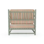 Girona Armchair by Mediterrazza – Outdoor Armchair in Iroko Wood, Fabric, Cord. Rear view revealing refined construction and distinctive backrest design.