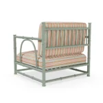 Girona Armchair Outdoor Armchair by Mediterrazza. Back angle view showcasing premium Iroko Wood, Fabric, Cord finishes and outdoor-grade durability.