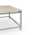 Girona table by Mediterrazza, luxury outdoor coffee table with a bamboo-inspired metal structure and refined Mediterranean stone top.