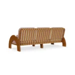 Luna Sofa Outdoor Sofa by Mediterrazza. Back angle view showcasing premium Iroko Wood, Fabric, Cord finishes and outdoor-grade durability.