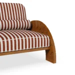 Luna Sofa Outdoor Sofa detail by Mediterrazza. Material close-up of Iroko Wood, Fabric, Cord, embodying Mediterranean outdoor luxury.