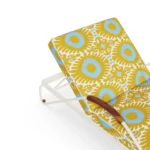 Close-up on the Savona cushion, emphasizing the intricate weave of the Ikat fabric and the quality of the artisanal stitching.