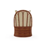 Smeralda Armchair by Mediterrazza – Outdoor Armchair in Iroko Wood, Fabric, Cord. Rear view revealing refined construction and distinctive backrest design.