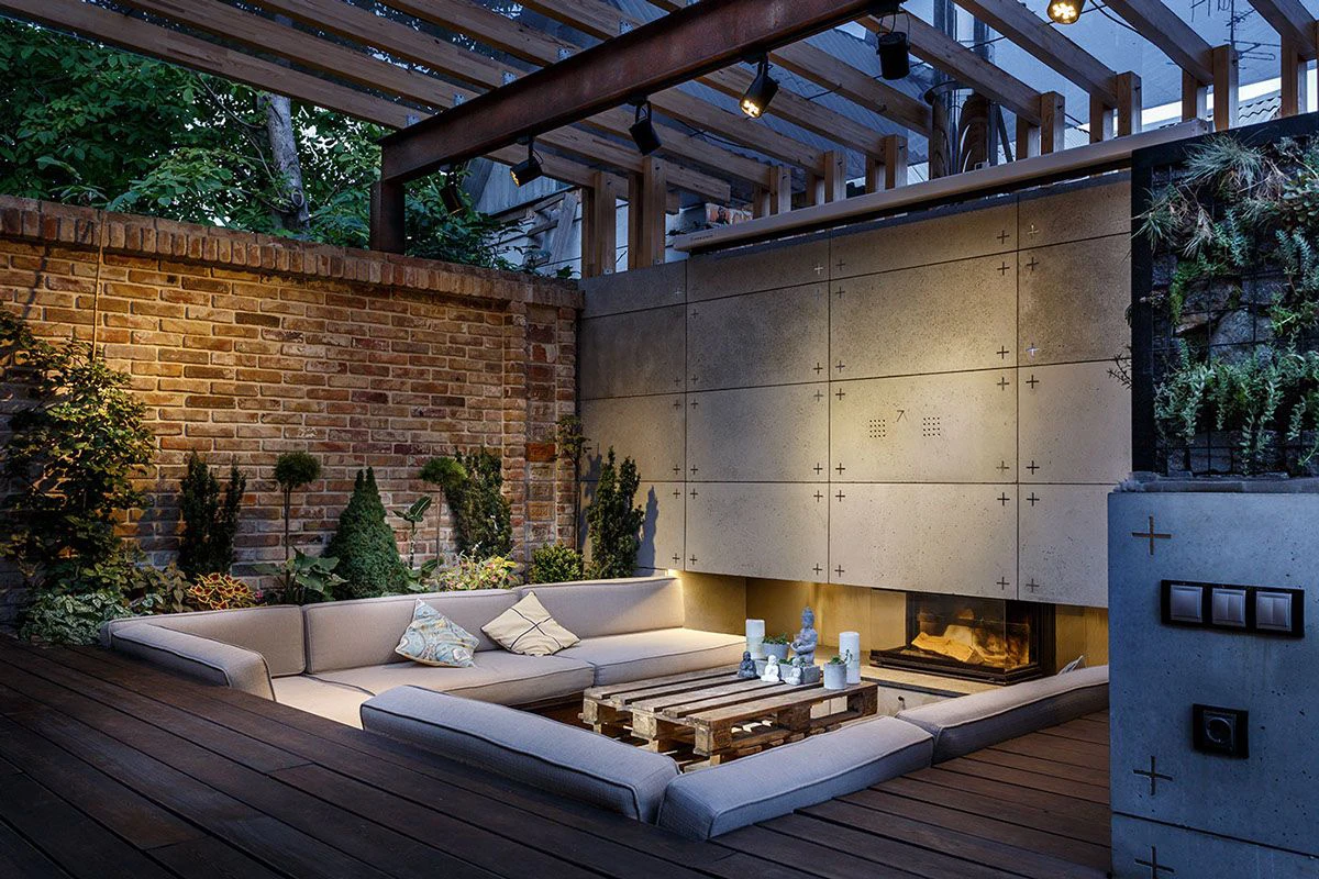 Sunken Lounge Terraces as Outdoor Living Design