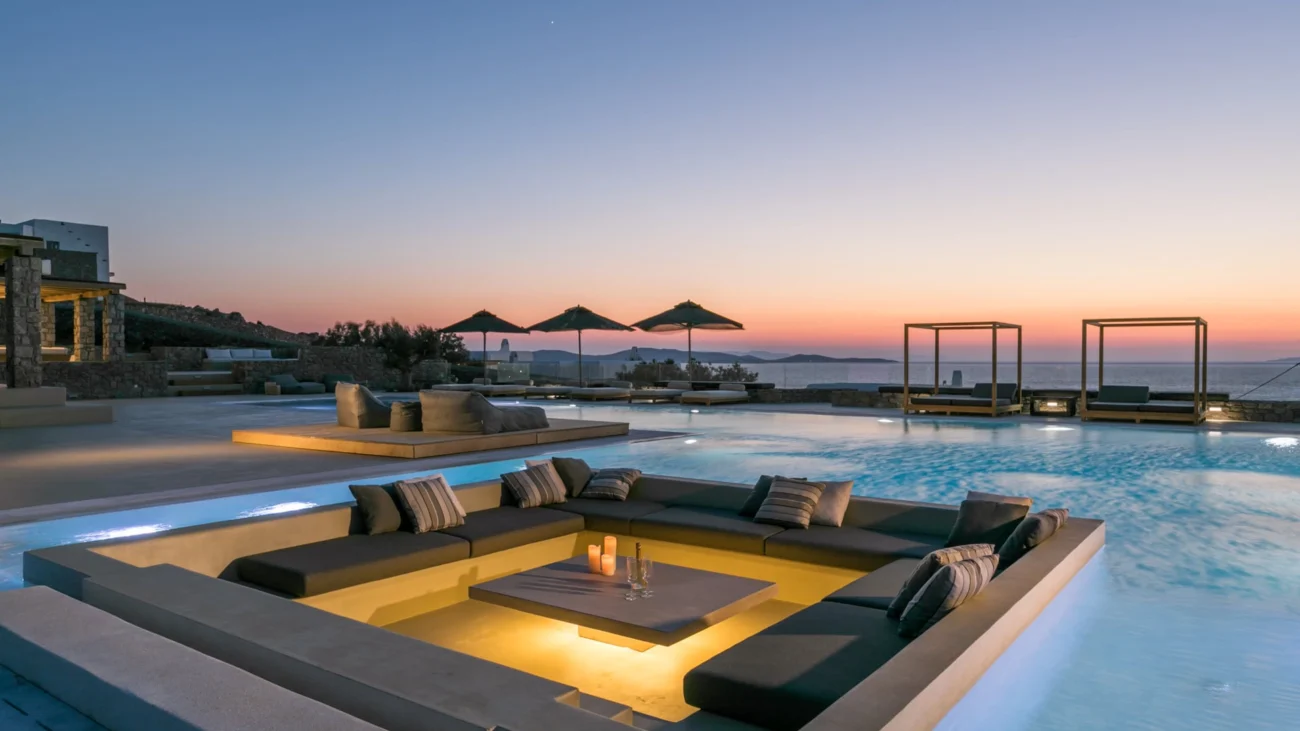 Mediterranean summer house architecture with sea views, natural stone materials, and elegant outdoor living spaces reflecting coastal luxury homes and the Mediterranean lifestyle.
