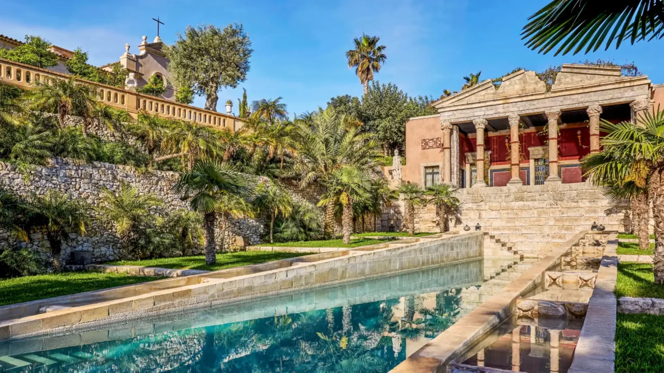 Mediterranean garden villa in Sicily with landscaped outdoor terraces.