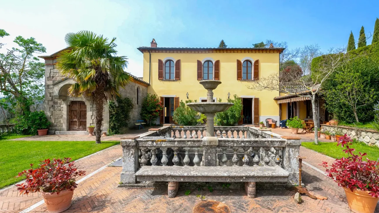 Mediterranean garden villa in Sicily with landscaped outdoor terraces.