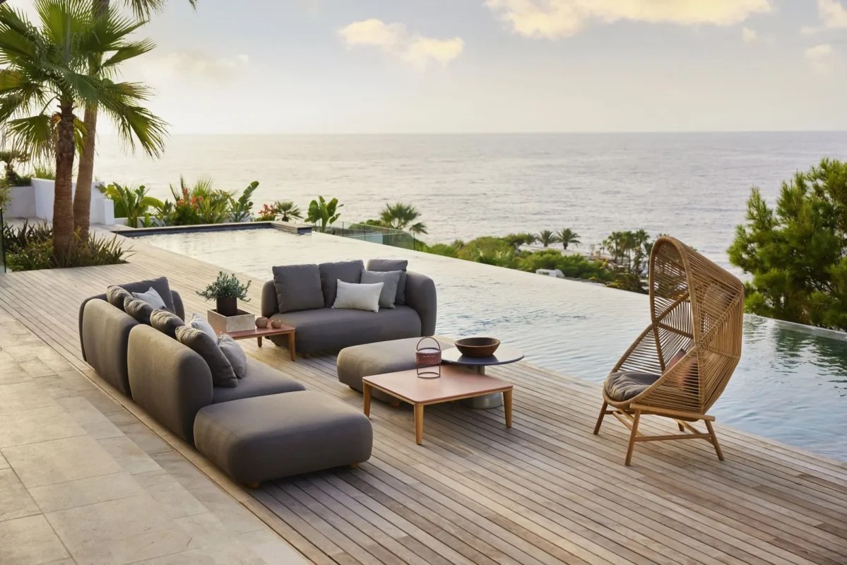 Outdoor furniture design at the poolside